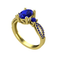 Freja Yüzük - Lab safir 925 ayar altın kaplama gümüş yüzük #bfsb0q