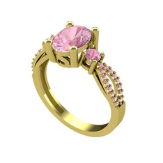 Freja Yüzük - Pembe kuvars 8 ayar altın yüzük #jc123