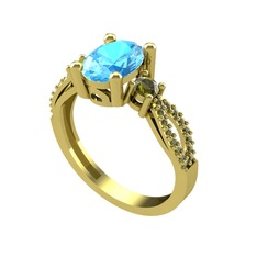 Freja Yüzük - Akuamarin ve peridot 925 ayar altın kaplama gümüş yüzük #jgc7pq