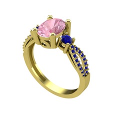 Freja Yüzük - Pembe kuvars ve lab safir 925 ayar altın kaplama gümüş yüzük #juvmyu