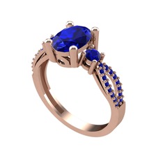 Freja Yüzük - Lab safir 8 ayar rose altın yüzük #os8x1h
