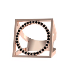 Siyah zirkon 8 ayar rose altın yüzük