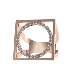 Noor Yüzük - Pırlanta 925 ayar rose altın kaplama gümüş yüzük (0.374 karat) #91to8f