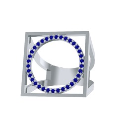 Lab safir 8 ayar beyaz altın yüzük
