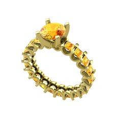 Divya Tamtur Yüzük - Sitrin 14 ayar altın yüzük #1tbx4dk