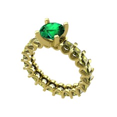 Divya Tamtur Yüzük - Yeşil kuvars ve peridot 8 ayar altın yüzük #1ydddxf