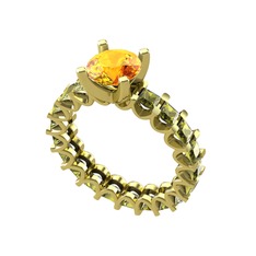 Divya Tamtur Yüzük - Sitrin ve peridot 8 ayar altın yüzük #eberna