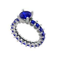 Divya Tamtur Yüzük - Lab safir 18 ayar beyaz altın yüzük #hpgkj5