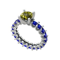 Divya Tamtur Yüzük - Peridot ve lab safir 925 ayar gümüş yüzük #ie8ru3