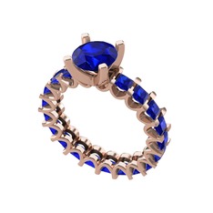 Divya Tamtur Yüzük - Lab safir 18 ayar rose altın yüzük #k7jujr