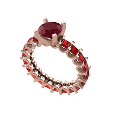 Divya Tamtur Yüzük - Kök yakut ve garnet 8 ayar rose altın yüzük #kkjzy4