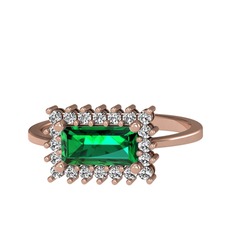 Yeşil kuvars ve swarovski 8 ayar rose altın yüzük