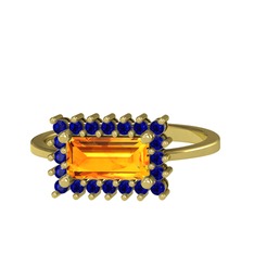 Via Yüzük - Sitrin ve lab safir 8 ayar altın yüzük #1c2ovhd