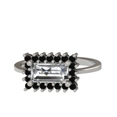 Swarovski ve siyah zirkon 925 ayar gümüş yüzük