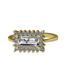 Via Yüzük - Swarovski ve pırlanta 18 ayar altın yüzük (0.4 karat) #1khwp00