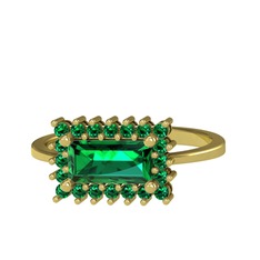 Via Yüzük - Yeşil kuvars 18 ayar altın yüzük #1rn3zde