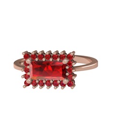 Via Yüzük - Garnet 925 ayar rose altın kaplama gümüş yüzük #1sggqiu