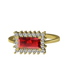 Via Yüzük - Garnet ve swarovski 8 ayar altın yüzük #bcipvl