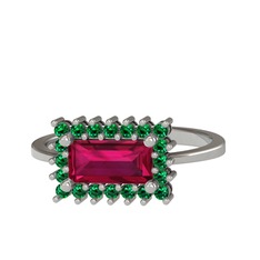 Via Yüzük - Rodolit garnet ve yeşil kuvars 925 ayar gümüş yüzük #nisqx2