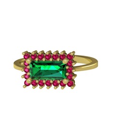 Via Yüzük - Yeşil kuvars ve rodolit garnet 8 ayar altın yüzük #spgvx5