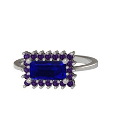 Via Yüzük - Lab safir ve ametist 18 ayar beyaz altın yüzük #zcxu34