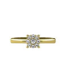 Swarovski 925 ayar altın kaplama gümüş yüzük