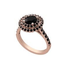 Lyra Yüzük - Siyah zirkon 18 ayar rose altın yüzük #11pfojy