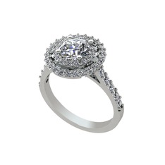 Lyra Yüzük - Pırlanta ve swarovski 18 ayar beyaz altın yüzük (0.92 karat) #1c5h6fj
