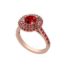 Garnet 14 ayar rose altın yüzük