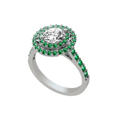 Swarovski ve yeşil kuvars 925 ayar gümüş yüzük