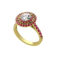 Lyra Yüzük - Swarovski ve rodolit garnet 8 ayar altın yüzük #1oqn0nj