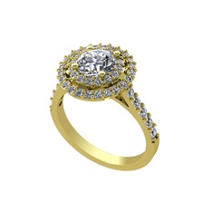 Lyra Yüzük - Pırlanta ve swarovski 925 ayar altın kaplama gümüş yüzük (0.92 karat) #1qxcqa0