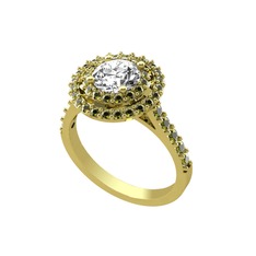 Lyra Yüzük - Swarovski ve peridot 14 ayar altın yüzük #1xe9c2l