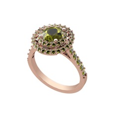 Peridot 18 ayar rose altın yüzük