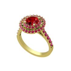 Lyra Yüzük - Garnet ve rodolit garnet 8 ayar altın yüzük #cxe3ae