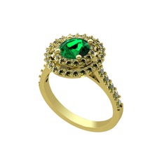 Lyra Yüzük - Yeşil kuvars ve peridot 8 ayar altın yüzük #f3ni7l