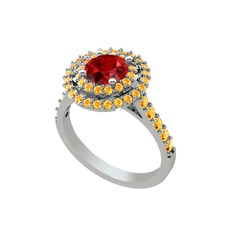 Lyra Yüzük - Garnet ve sitrin 925 ayar gümüş yüzük #foo2me