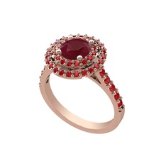 Lyra Yüzük - Kök yakut ve garnet 8 ayar rose altın yüzük #iw8sz2