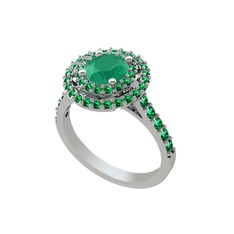 Lyra Yüzük - Kök zümrüt ve yeşil kuvars 925 ayar gümüş yüzük #menpfu
