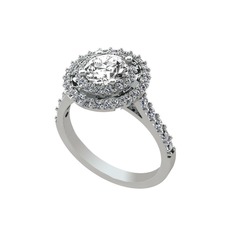 Lyra Yüzük - Swarovski ve pırlanta 925 ayar gümüş yüzük (1.2 karat) #mhyyk5