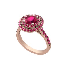 Lyra Yüzük - Rodolit garnet 14 ayar rose altın yüzük #n0r2rg