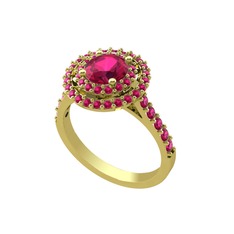 Rodolit garnet 925 ayar altın kaplama gümüş yüzük