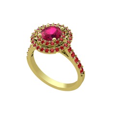Lyra Yüzük - Rodolit garnet ve garnet 14 ayar altın yüzük #qbke6m