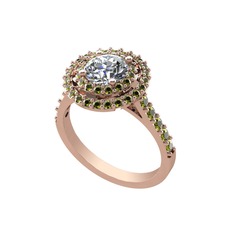 Lyra Yüzük - Pırlanta ve peridot 8 ayar rose altın yüzük (0.92 karat) #zotdpj