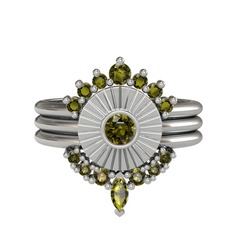 Minimal Tria Cora Yüzük - Peridot 925 ayar gümüş yüzük #tdaebs