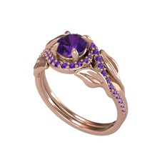 Ametist 18 ayar rose altın yüzük