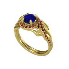 Lab safir ve garnet 14 ayar altın yüzük