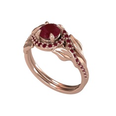 Kök yakut 18 ayar rose altın yüzük