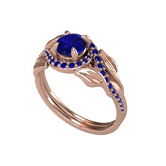 Lab safir 925 ayar rose altın kaplama gümüş yüzük