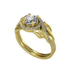İkili Vigo Yaprak Yüzük - Swarovski 14 ayar altın yüzük #wl2ghb